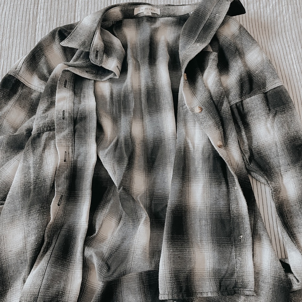 Womens NWOT Pacsun & LA Hearts Black and White Flannel